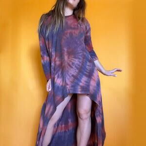 Purple and pink tie dye mini/maxi long sleeve